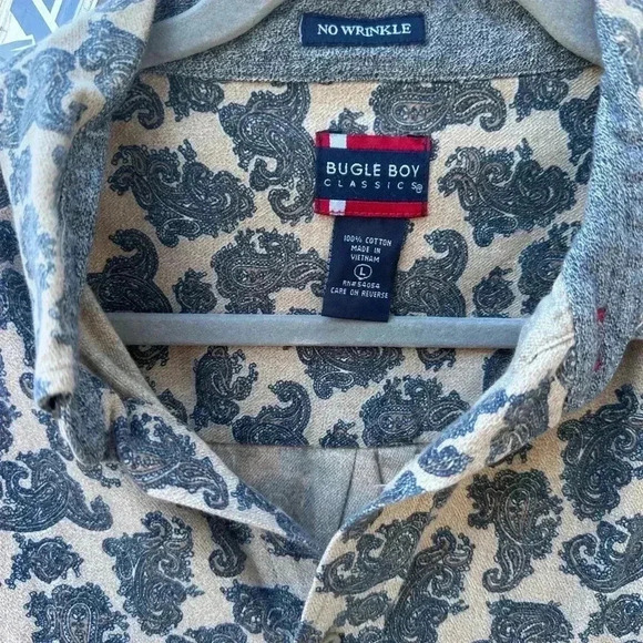 Bugle Boy Classic Button Down Printed‎ Shirt Size L - Picture 3 of 8